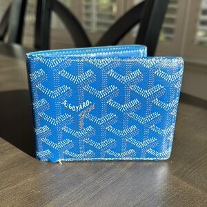 Authentic Goyard Blue Patterned Wallet